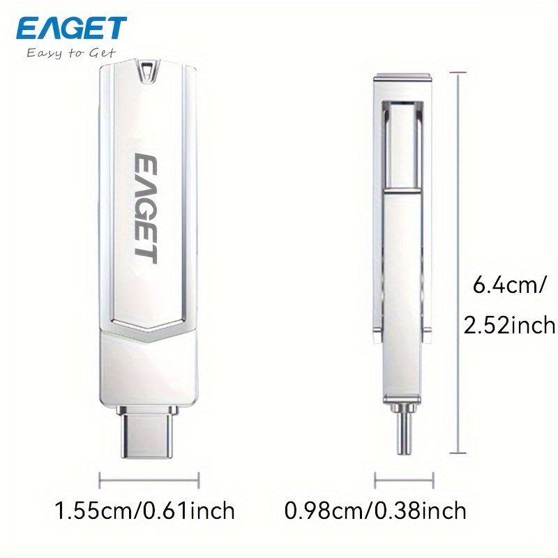 EAGET USB3.2 Flash Drive OTG 1TB Metal U Disk 360° rotates USB Memory Stick 512GB High Speed Memory Stick Pen Drive 32GB 64GB 128GB 256GB USB-A Or Typc-C Flash Drive Disk - Image 2