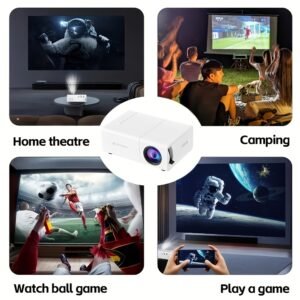 YLEEGS 3000+ Lumens Mini Projector, 1080P HD Portable Projector with Remote Control, Compatible with Multiple Devices for Home & Office Use - Perfect Christmas Gift
