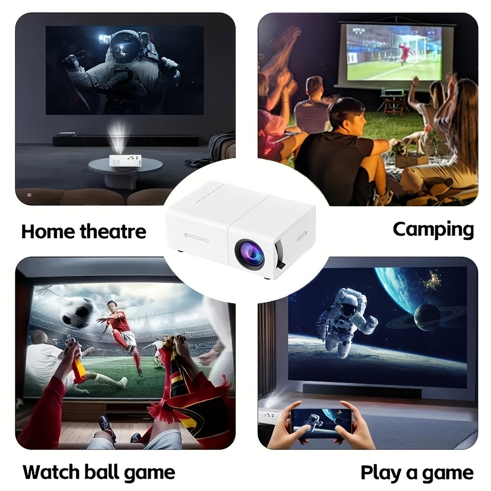 YLEEGS 3000+ Lumens Mini Projector, 1080P HD Portable Projector with Remote Control, Compatible with Multiple Devices for Home & Office Use - Perfect Christmas Gift