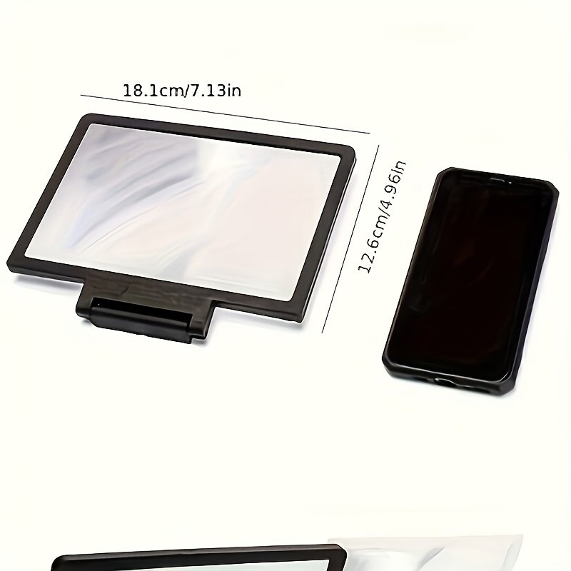 1 3D HD Mobile Phone Screen Magnifier, Portable Smartphone Amplifier, Foldable Desktop Stand, Plastic, No Mobile Phone Battery Required - Image 3