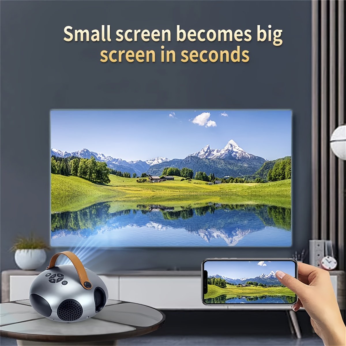 PGIVDA Portable Portable Projector 7500 Lumens, Movie Projector Support 1080P, Wireless Compatible With Smartphone Of Same Screen - Image 5