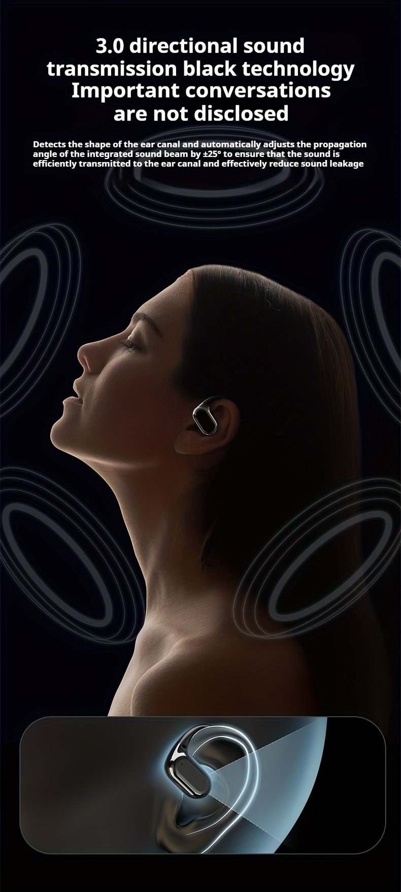 2024 NEW Style True Wireless On-Ear Sleeping Comfortable Headset Music Couples Earbuds TWS HIFI Dolby Bass ACC Stereo HD Calling Earphones for Android & Iphone Cellphone Sports Earpieces Smart Headphones - Image 15