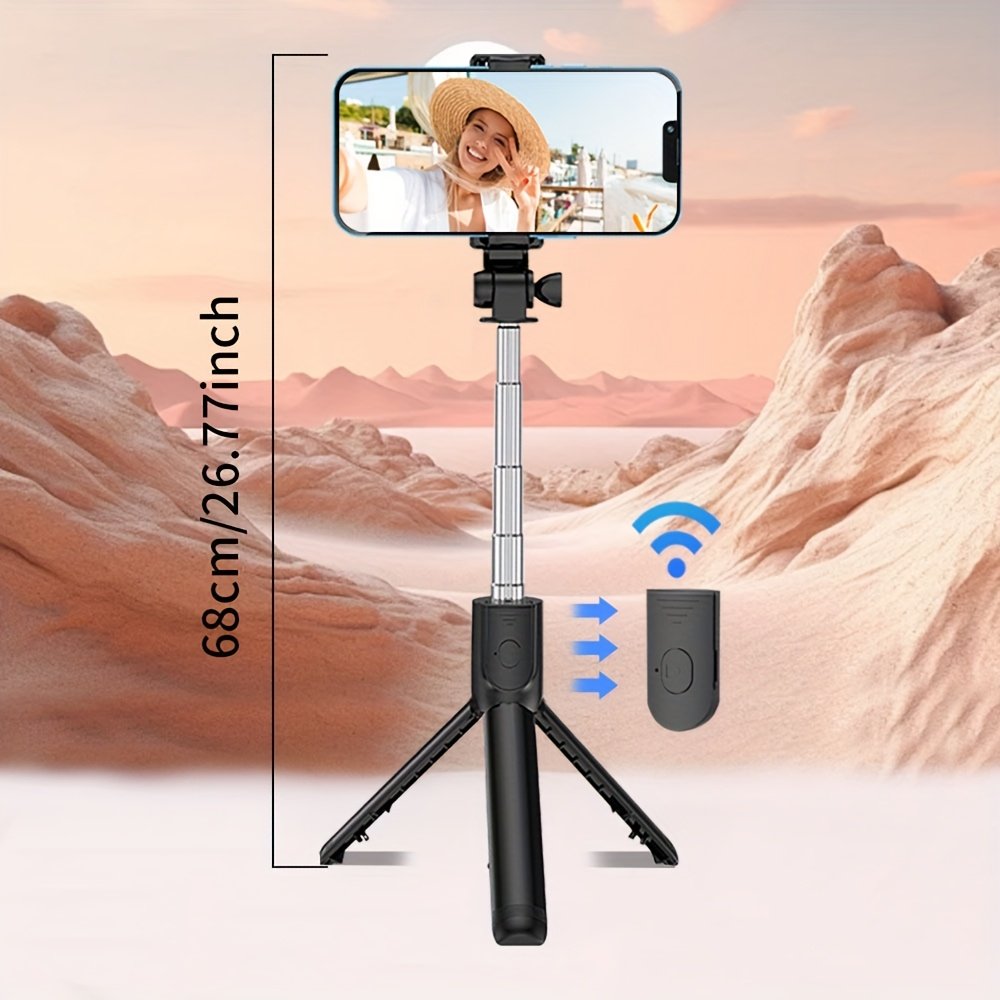 1pc Selfie Stick with Wireless Link Function, 360-degree Rotation, Mobile Phone Tripod, Video Shooting, Anti-slip and Anti-shake, Essential Shooting Tool for Travel - Image 9