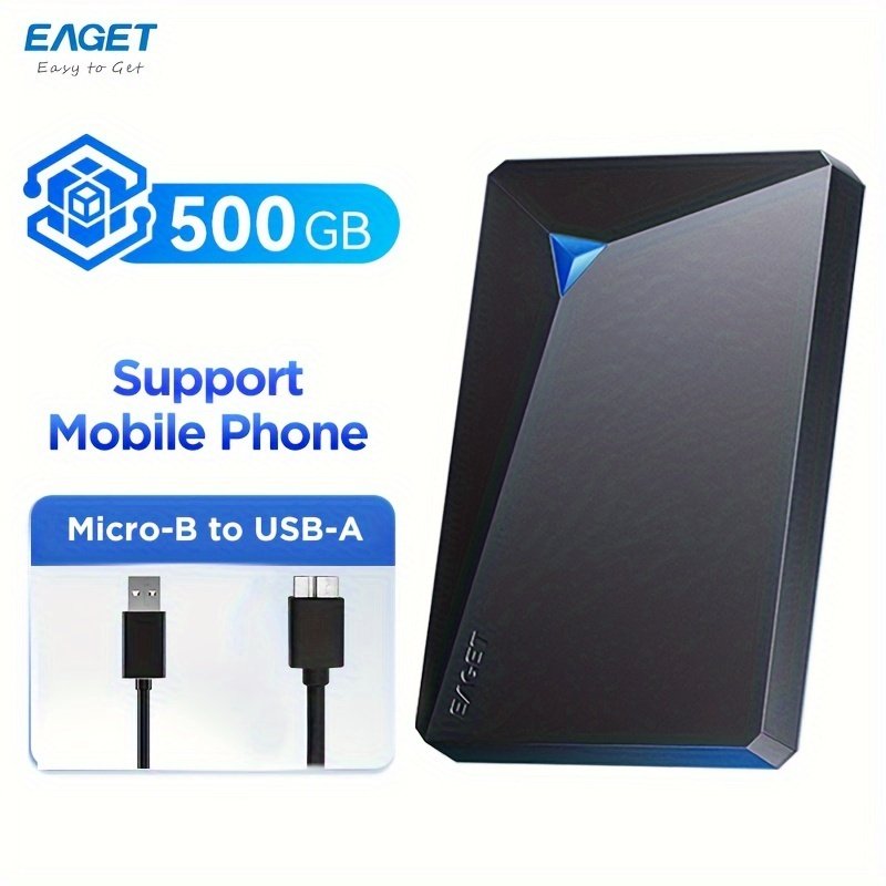 1pc EAGET Portable External Hard Drive - 6.35cm Mechanical HDD with USB 3.0, NTFS File System, Plug and Play Design for PC, Mac, Laptop, PS4, Xbox One - 250GB/320GB/500GB Options - Image 7