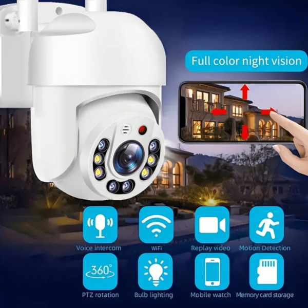 Teruhal Outdoor WiFi Security Camera - Waterproof, Auto-Tracking with 360° Panoramic View, Full Color Day & Night, Human Motion Detection, Two-Way Audio, USB Powered - Image 21