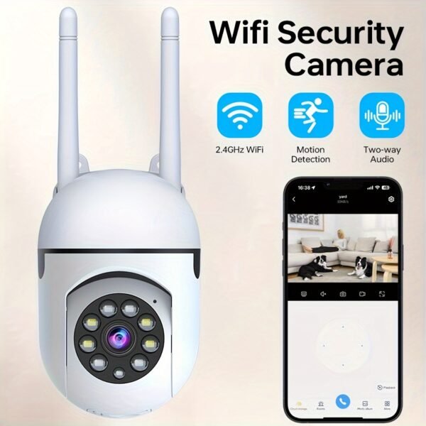 1080P HD WiFi Security Cameras, 2pcs - Wall-Mounted with Night Vision, App Control, Audio & Motion Alerts, Color Display, USB Powered, Indoor Use, Dual Panoramic View (355° Horizontal & 90° Vertical Rotation), Two-Way Audio & AI Motion Detection - Image 10
