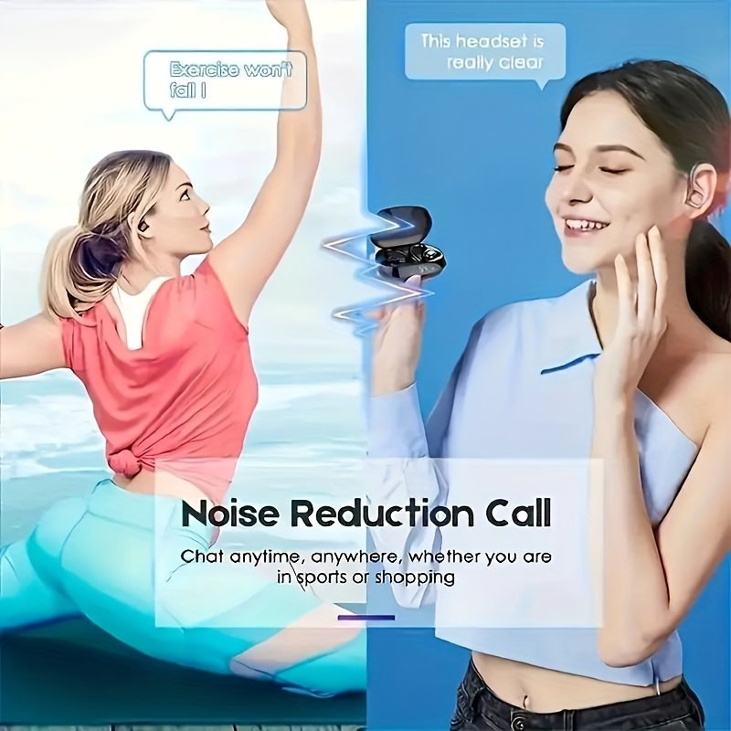 Wireless Earphones with Charging Case, Charging Display Suitable for Smartphones, Stereo Earphones with Microphone, Automatic Pairing, Long-lasting Battery Life - Image 10