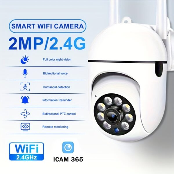 HD 1080P Wireless Network Camera - Wall-Mounted, Night Vision, App Control, Audio And Motion Alerts, Color Display, USB Powered, 355° Horizontal And 90° Vertical Pan-Tilt, Indoor Home Security, with Two-Way Audio And AI Detection. - Image 5
