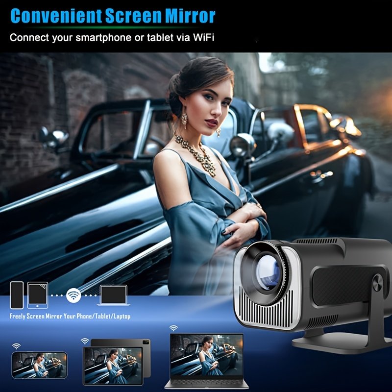 W WUDUNG HY320 Mini Projector - 720P HD, Wireless 5.0 & WiFi6, Portable Cinema with 180° Rotation, W WUDUNG - Image 7