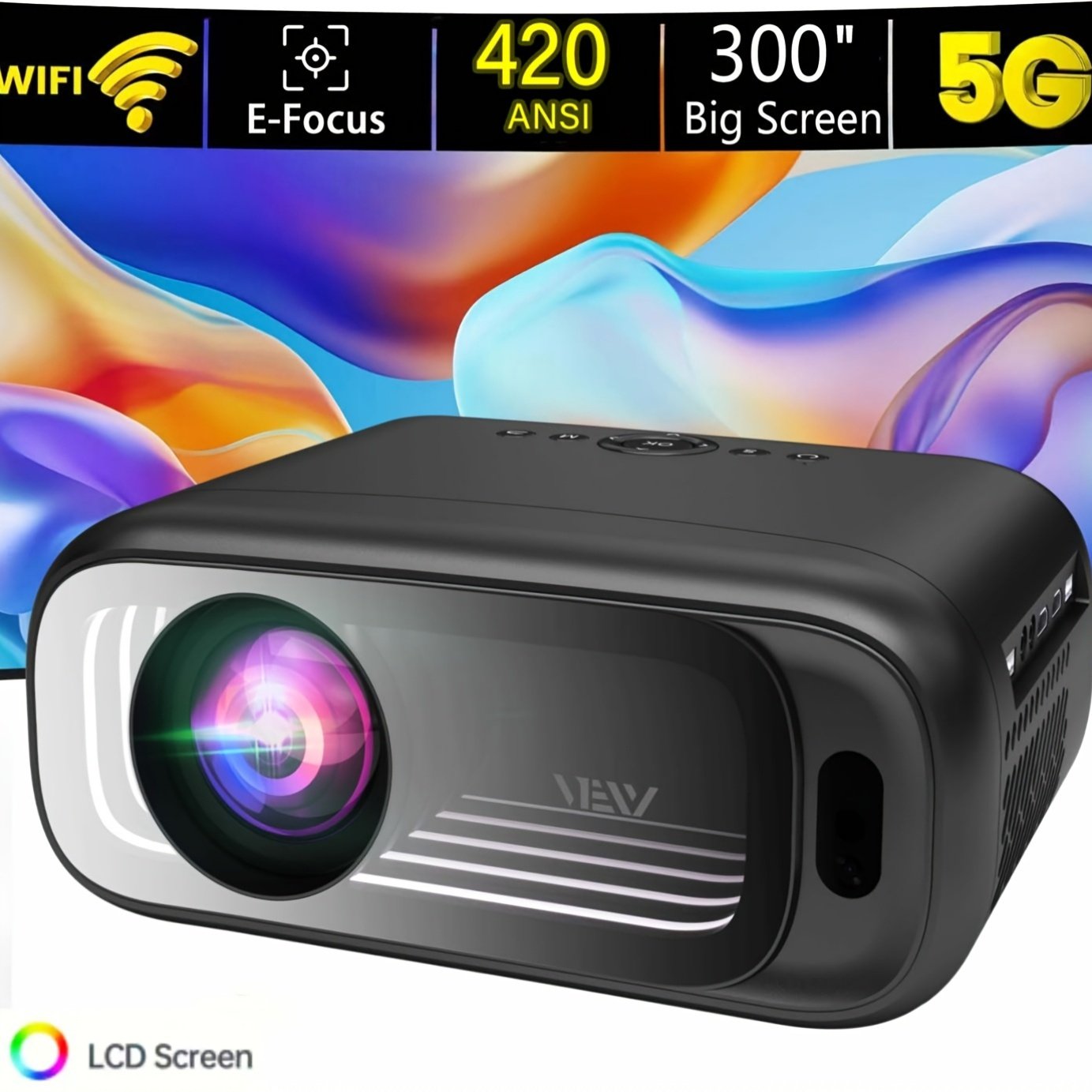 VEXY HD Projector, 1080P Native High-Definition Picture Quality, 420 ANSI Lumens, Supports 4K, Electronic Focusing, Home Theater Video Projector, Suitable for Home Bedrooms, Compatible with TV Sticks/Smartphones/Hdtv/Usb/Laptops - Image 11