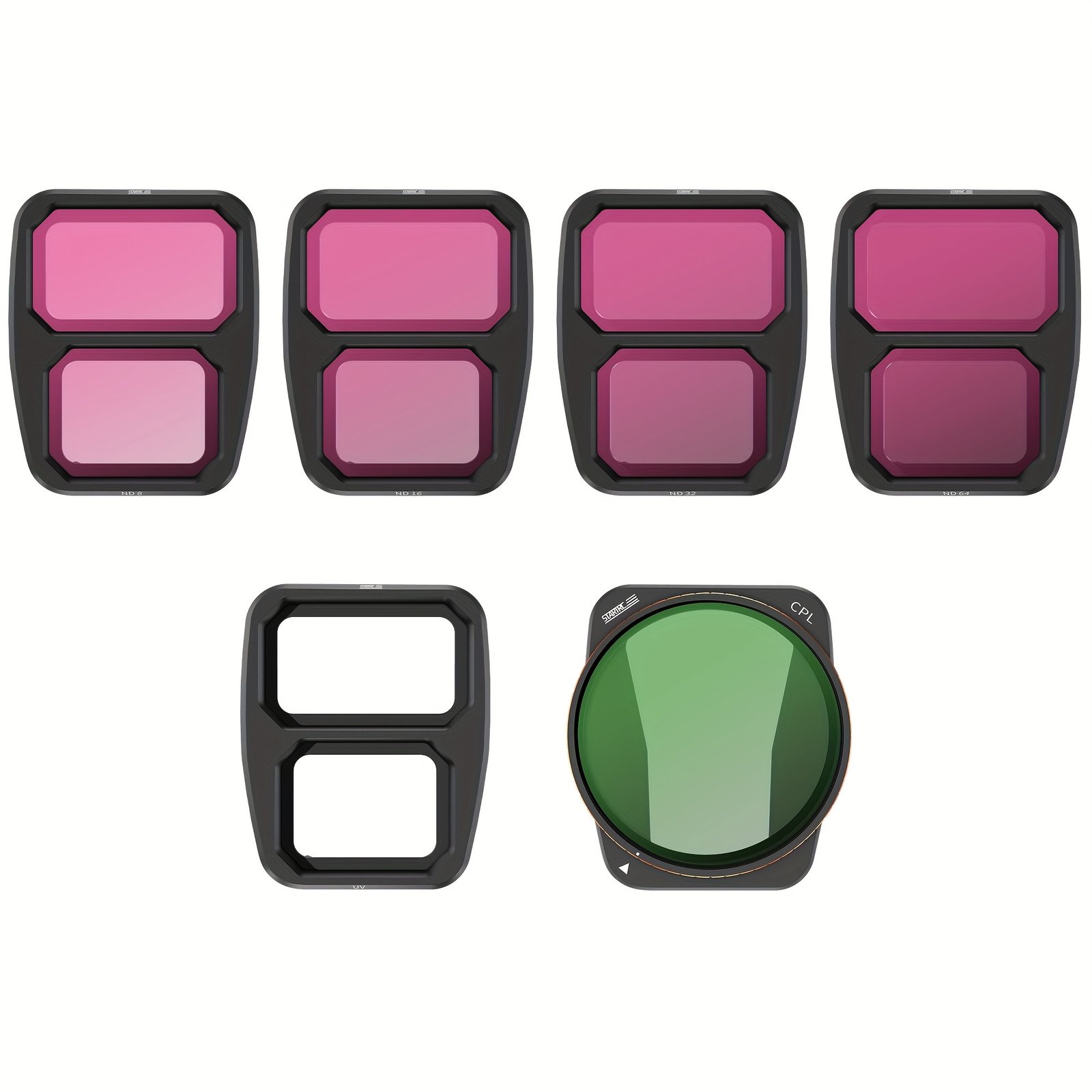 STARTRC 6pcs ND Filter Set for DJI Air 3 - UV, CPL, ND8, ND16, ND32, ND64 - Adjustable Metal Filters with Rectangular Shape - Image 8