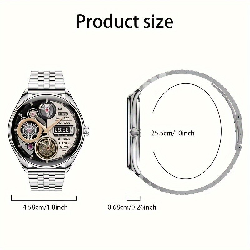 Stylish Ultra-thin Smart Watch Gift For Men And Women, Featuring A 1.43-inch Full Touch Screen, With SMS And Call Functions, Compatible With Android/iPhone, Fitness Activity Tracker Watch, Multiple Sports Modes, Pedometer, Distance, 100+ Sports Modes - Image 3