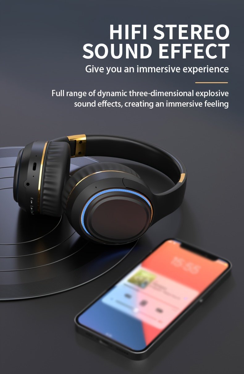 Ultra-large Capacity 400 MAh Wireless Headphones With Ambient Lighting, HIFI Sound Effects, Music All Day Long, 5.3 Chip, Low Latency, High-quality Headphones, Suitable For Travel, Business, Music, Gifts, Work, Phone Calls - Image 14