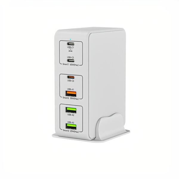 1pc FastChargePro 120W 6-Port USB Charger with 3 USB-C & 3 USB-A Ports, Multi-Device Fast Charging Station, Universal Compatibility, European Plug, 110V/220V Power Supply, for iPhone, iPad & More - Image 5