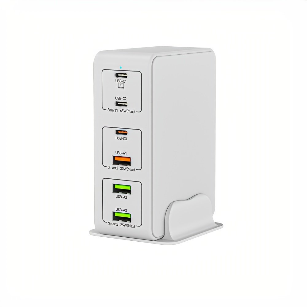 1pc FastChargePro 120W 6-Port USB Charger with 3 USB-C & 3 USB-A Ports, Multi-Device Fast Charging Station, Universal Compatibility, European Plug, 110V/220V Power Supply, for iPhone, iPad & More - Image 5