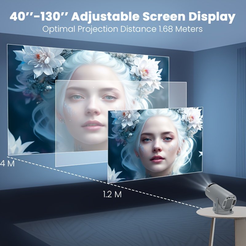 1pc Magcubic HY300 Pro 4K HD 1080P LCD Projector, 3000+ Lumen 3D Ready Table Mount Home Cinema, Wi-Fi 6 Android 11, Wireless 5.0 Dual WIFI, European Standard Plug, 110V/220V Power Supply, Outdoor Portable - Image 3
