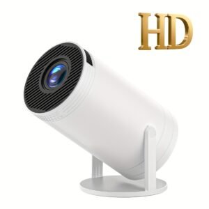 Compact SCUARI Mini Projector with Android 12 - Full HD 720P, Dual-Band WiFi 6 & Wireless 5.2, Auto Keystone Correction, 180° Rotatable, Low Noise for Home Cinema - Compatible with Phones, HDTVs, USB, Remote Control Included