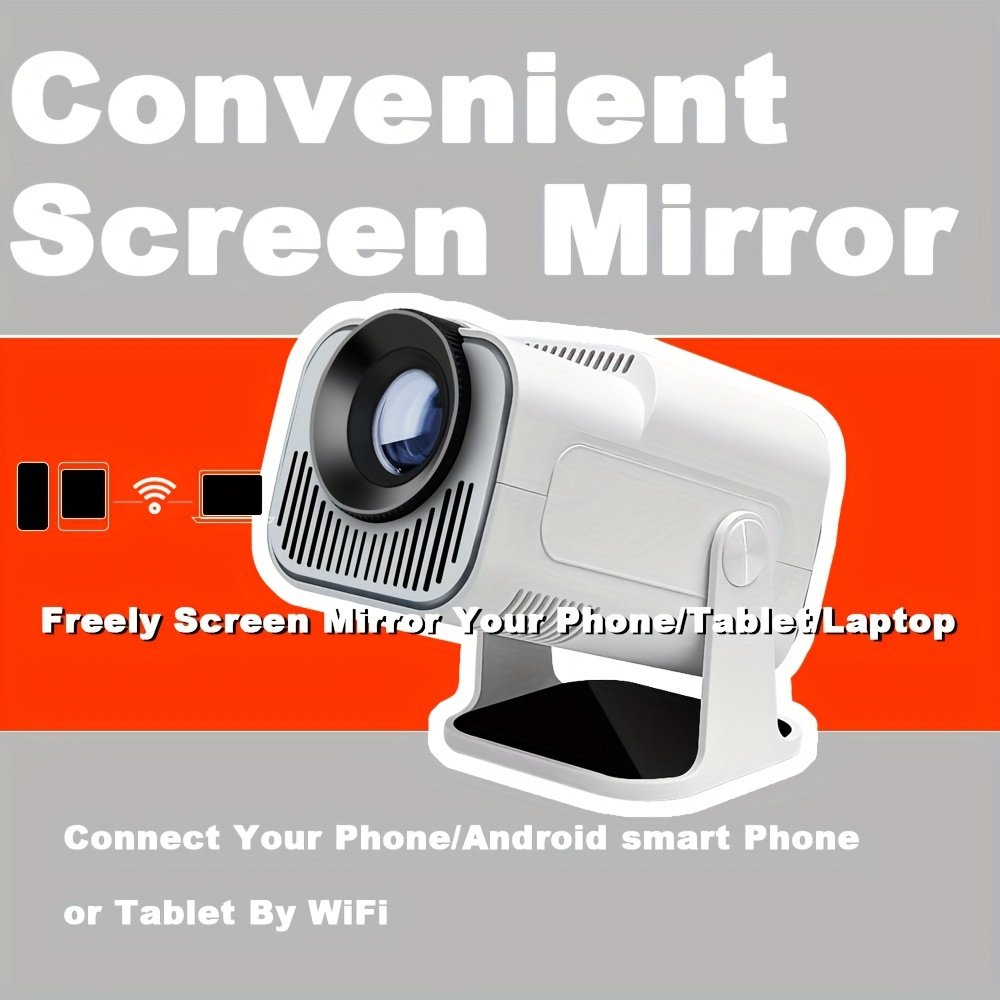 W WUDUNG HY320 Mini Projector - 1280*720P HD, 320ANSI Brightness, WiFi6 & Wireless5.0, Supports 4K Video, Portable for Home Cinema, Outdoor Parties & Office Use, EU Plug - Image 2