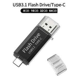 Lansten High-Speed USB C Flash Drive - 8GB/16GB/32GB/64GB Dual OTG Thumb Drive, USB 3.1 & Type-C for SamSung, Huawei, for MacBook, Chromebook Pixel