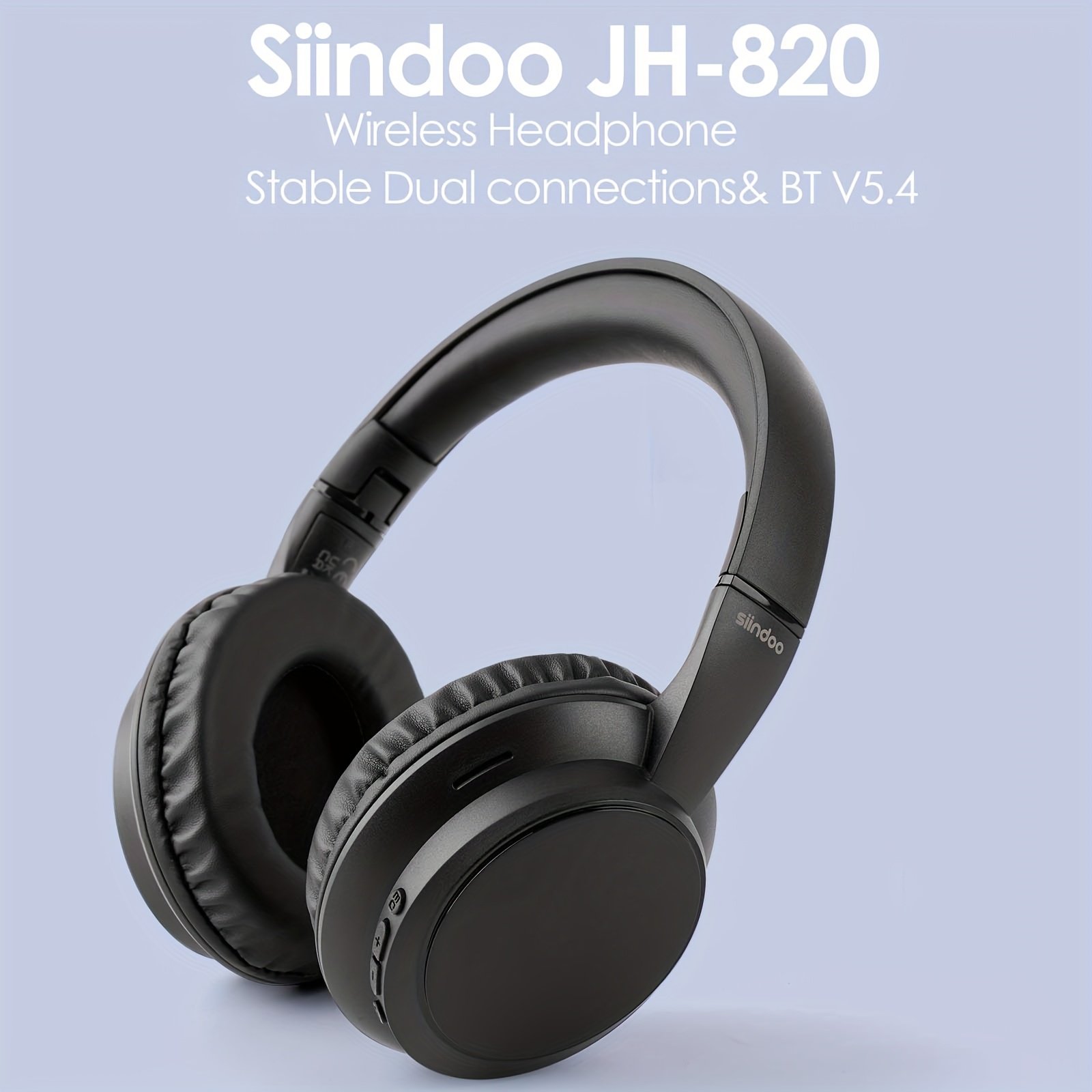Siindoo Wireless Headphones Over Ear HiFi Stereo Headset with Microphone and 3EQ Modes Foldable Wireless V5.4 Headset for Travel Smartphone Computer Laptop - Image 3