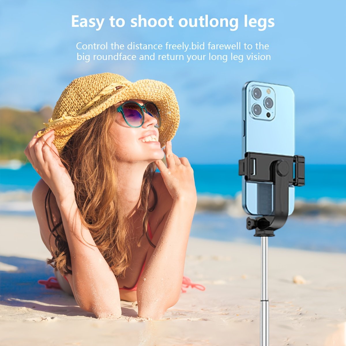 1pc 360° Rotatable Wireless Selfie Stick Tripod, Panoramic Smartphone Stand for Travel, Outdoors, Live Streaming & Video Recording, Plastic, Battery Powered, Non-rechargeable Button Battery, ≤36V - Image 15