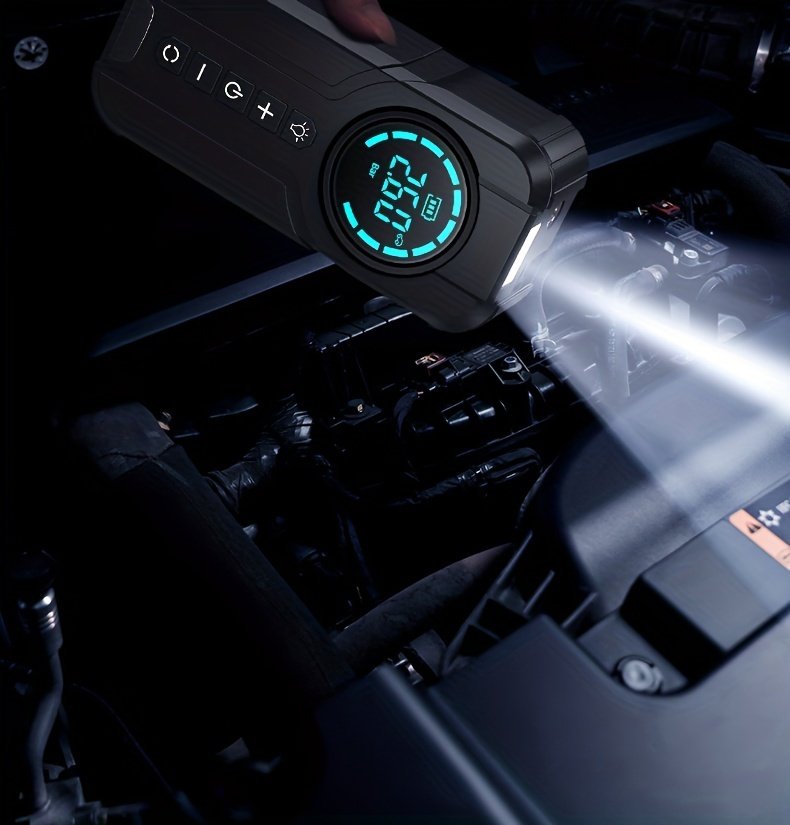 8000mAh Emergency Car Jump Starter Power Bank with Digital Display, Portable USB-C Charging Air Compressor, 12 Safety Protections, Fast Inflation in 10 Seconds, Rechargeable Lithium Polymer Battery for Tire Inflation and Multi-Functional Lighting - Image 23