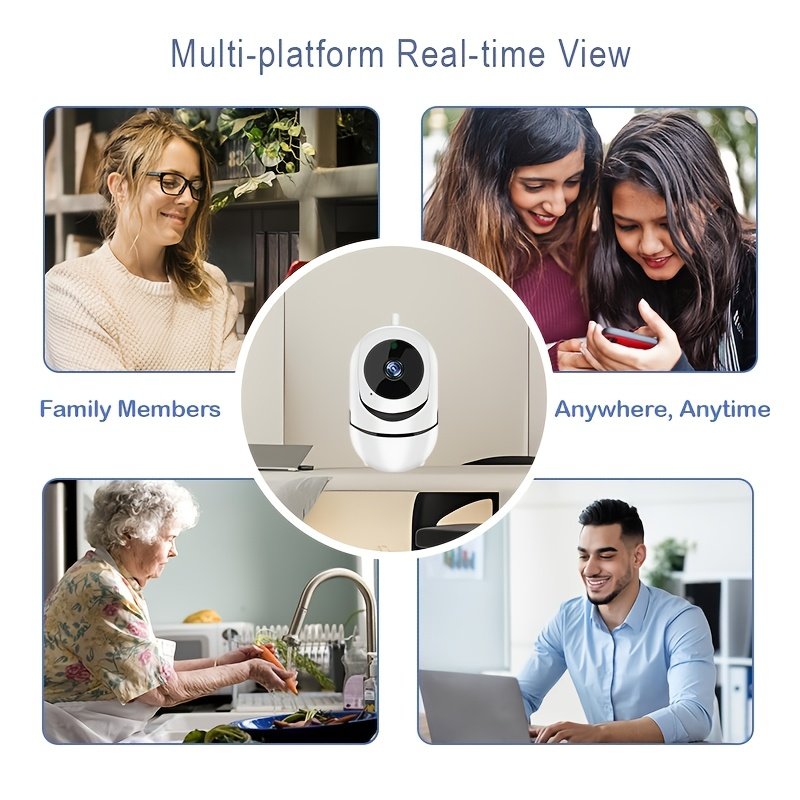 1pc YIIYRY Smart Home Security camera - Wireless, remote viewing mobile app, automatic tracking, color night vision, USB power, baby monitor, suitable for babies, babysitters, home monitoring, does not include SD card - Image 13