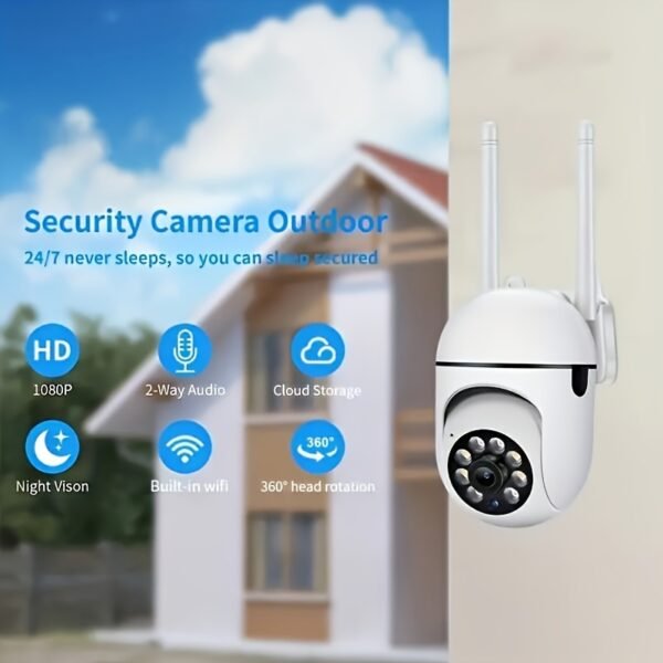 2pcs Safety Camera High Definition 1080P WiFi Surveillance Camera - Wall Mount, Night Vision Function, App Control, Audio and Motion Alarm, Color Display, USB Powered, Wi-Fi Connection, 355° Horizontal Rotation and 90° Vertical Rotation, Indoor Home Secur - Image 13