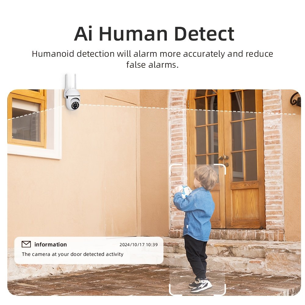 1080P WiFi Security Camera with Night Vision, 355° Two-Way Audio, AI Motion Detection, Color Night Vision, USB Powered, Wall Mountable, Non-Waterproof - Ideal for Home Surveillance - Image 8
