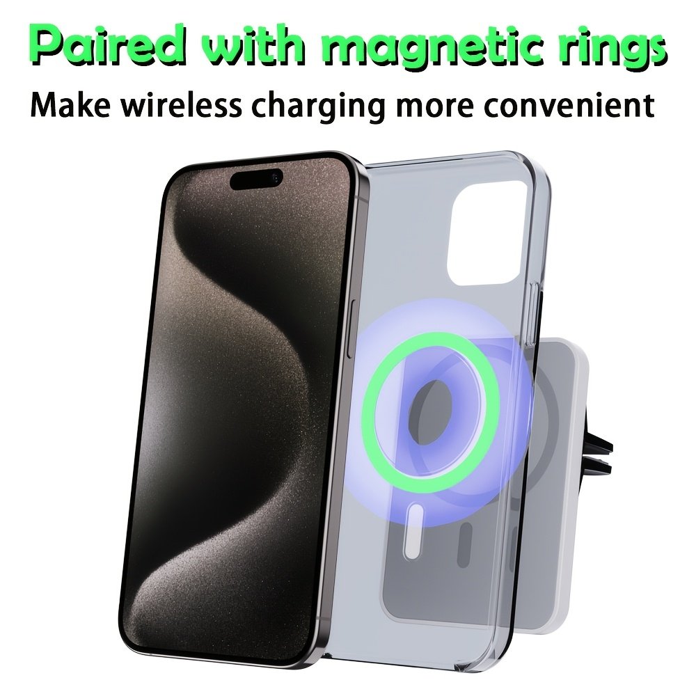 15W Fast-Charging Portable Wireless Car Charger - USB-Powered, Quick Charge Adapter with One-Handed Retrieval & Secure Placement, Ideal for Dashboard/Air Vent Mounting - Image 6