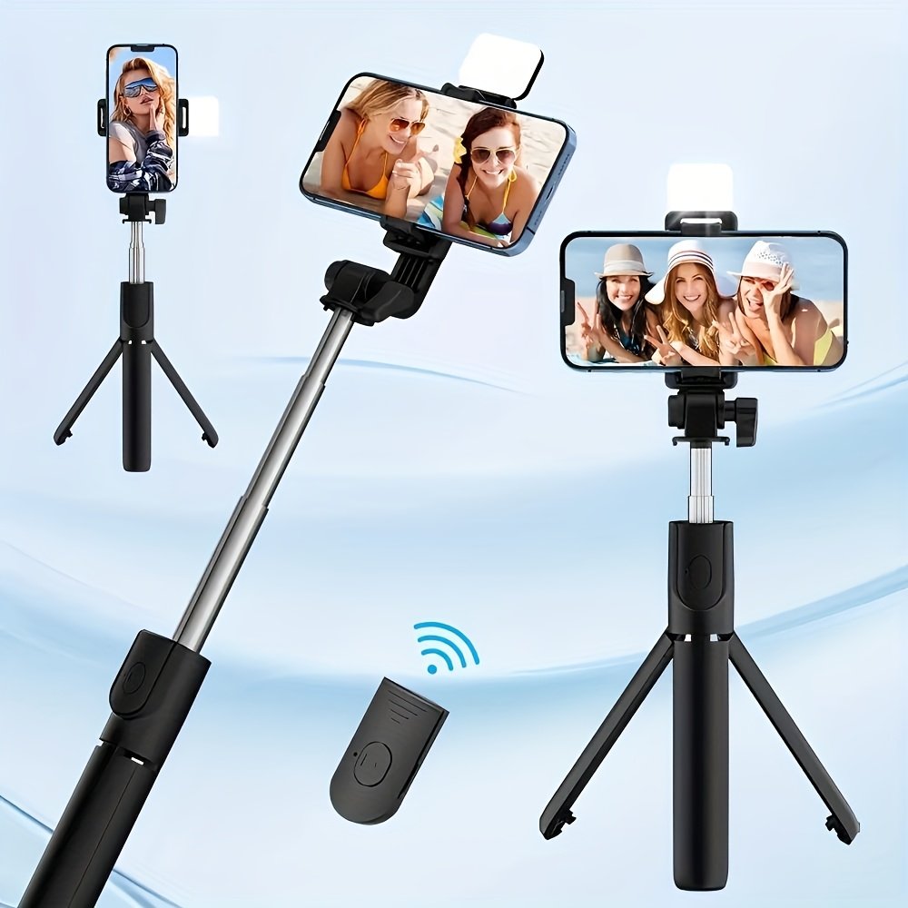 Portable Selfie Stick with LED Fill Light & Remote - Rechargeable Battery, USB Powered, Wireless Enabled for Easy Photography and Video Recording, Selfie Stick for Phone - Image 7