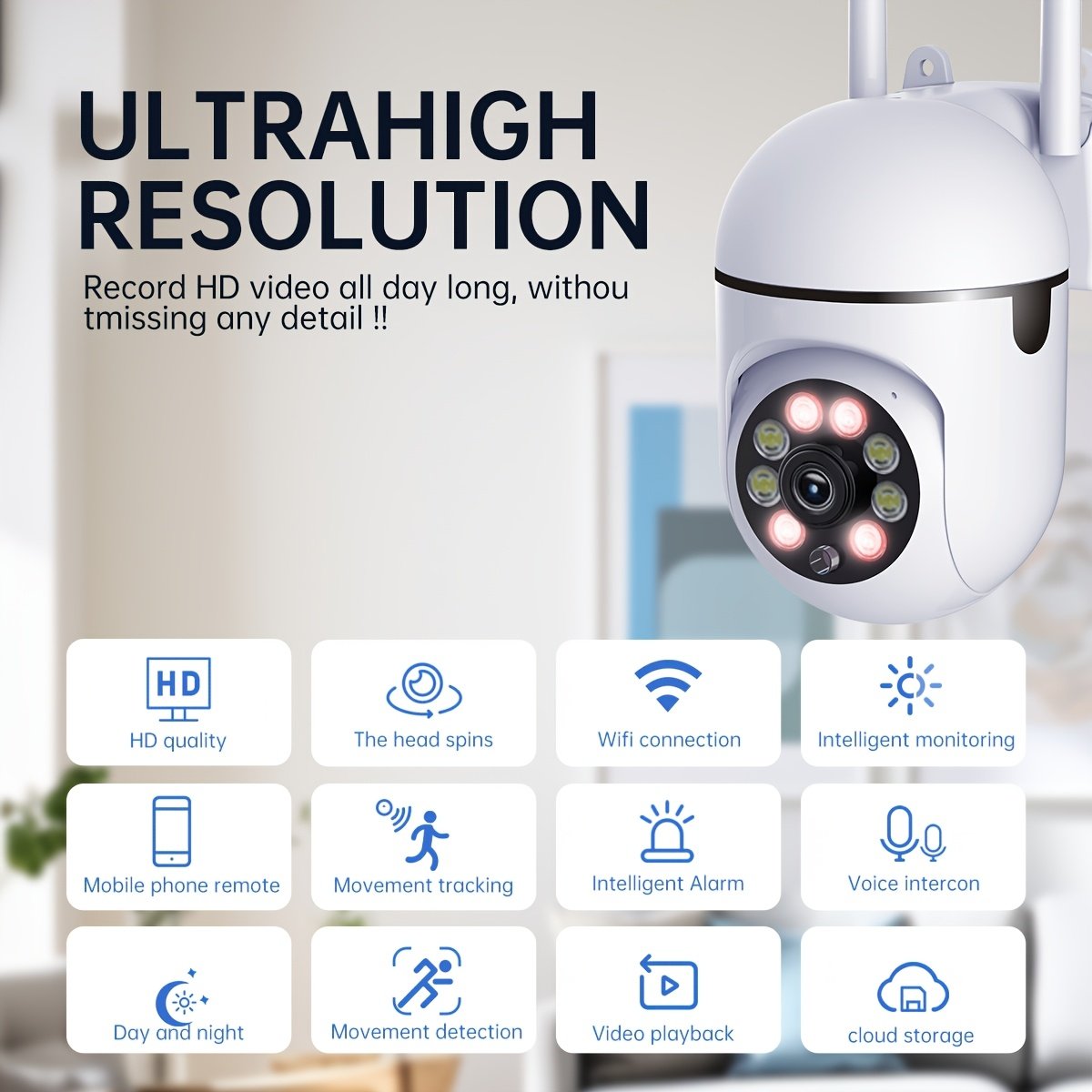 Smart 1080P PTZ WiFi Camera with HD Night Vision, Remote Voice Control & Smart Tracking - USB Powered - Image 8