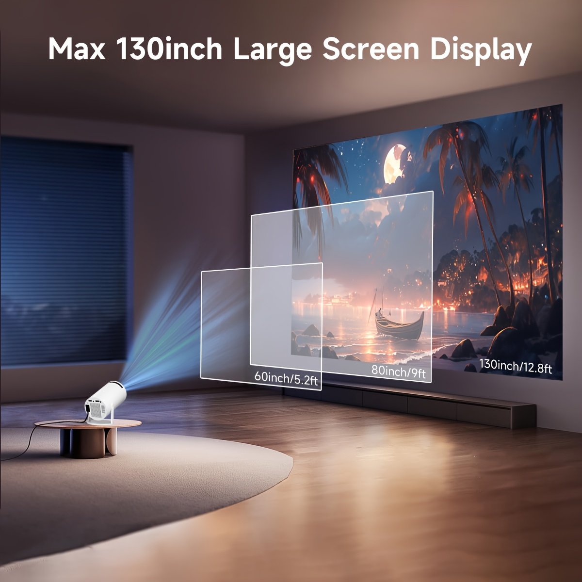 XYA S100 Mini Smart Projector - 4K, Auto-Correction, 180° Rotation, WiFi6 & Wireless5.2, Portable for Home & Office Use, Compatible with Smartphones/Laptops/HDTVs - Image 4