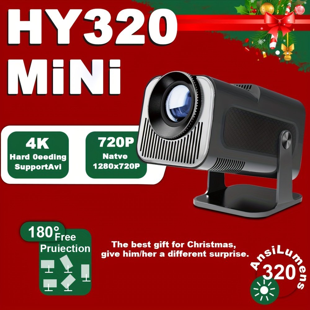 W WUDUNG HY320 Mini Projector - 720P HD, Wireless 5.0 & WiFi6, Portable Cinema with 180° Rotation, W WUDUNG - Image 9