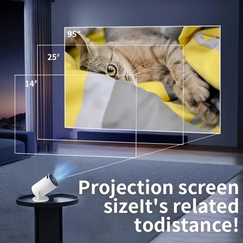 Support 1080P Smart Mini Portable Projector - European Plug, Wired Home Theater Projector, 180° Adjustable Angle, Compatible HDTV, USB, Smartphone, iPad, TV Box, Laptop-High Resolution Video Projector for Movies and Presentations - Image 12