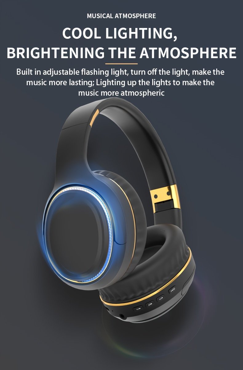 Ultra-large Capacity 400 MAh Wireless Headphones With Ambient Lighting, HIFI Sound Effects, Music All Day Long, 5.3 Chip, Low Latency, High-quality Headphones, Suitable For Travel, Business, Music, Gifts, Work, Phone Calls - Image 19