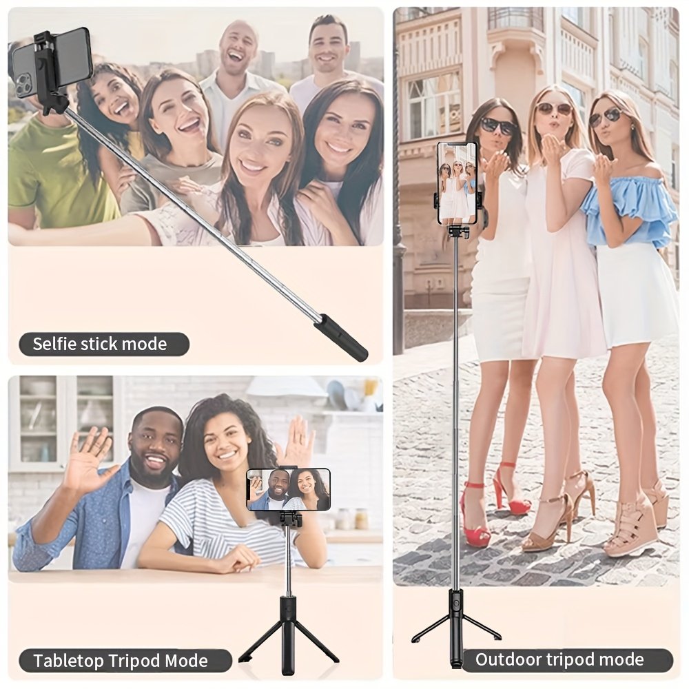 Stable Tripod for Smartphones and Cameras, Anti-Shake Selfie Stick with Desktop Tripod Stand, Indoor/Outdoor Live Streaming, ABS Material, Photography, Selfie Stick - Image 3