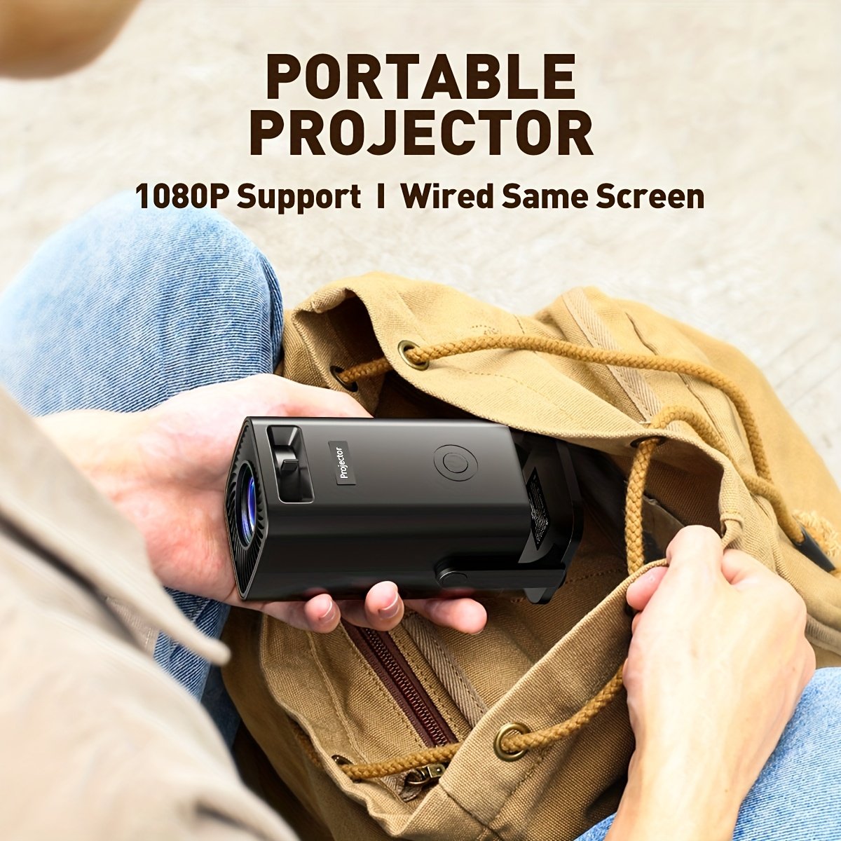 Smart Portable Home Theater Movie Projector - EU Plug, Easy to Carry, Enjoy Anytime, Anywhere, Upgrade Your Viewing Experience HD Mini Projector - Vivid 3D Vision, Small And Portable, Compatible with a Variety of Devices, Suitable for Home Theater/Office - Image 4