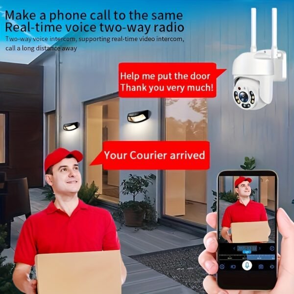 TERUHAL Outdoor Wifi Security Camera, 720p HD Night Vision, Pan-Tilt with Automatic Tracking, AI Motion Detection, Two-Way Audio, 360° Panoramic View, Wall Mount, USB Powered, Wi-Fi Enabled, Application Control, No Battery Required - Image 9