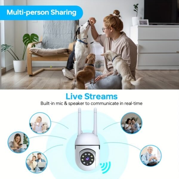 2pcs Safety Camera High Definition 1080P WiFi Surveillance Camera - Wall Mount, Night Vision Function, App Control, Audio and Motion Alarm, Color Display, USB Powered, Wi-Fi Connection, 355° Horizontal Rotation and 90° Vertical Rotation, Indoor Home Secur - Image 14