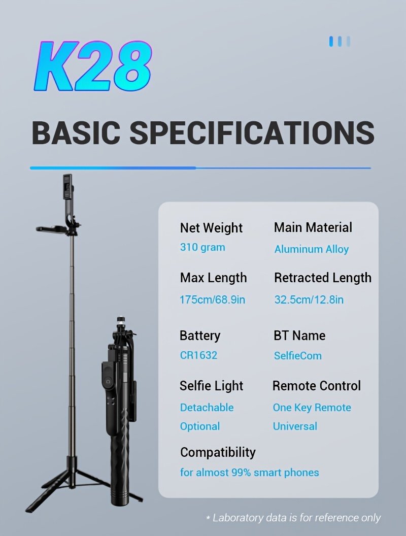 172.72cm Selfie Stick Tripod with Wireless Wireless with Remote Shutter for Android IOS Cell Mobile Phone Gimbal Stabilizer, Travel Tripod Phone holder Compatible with iPhone/Android/GoPro - Image 8