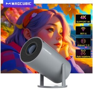 Magcubic Hy300 4K Projector with Android 11, Dual WiFi6 & Wireless5.0, 200ANSI Lumens, Allwinner H713 component - Portable Home Theater with Flexible Projection Angle