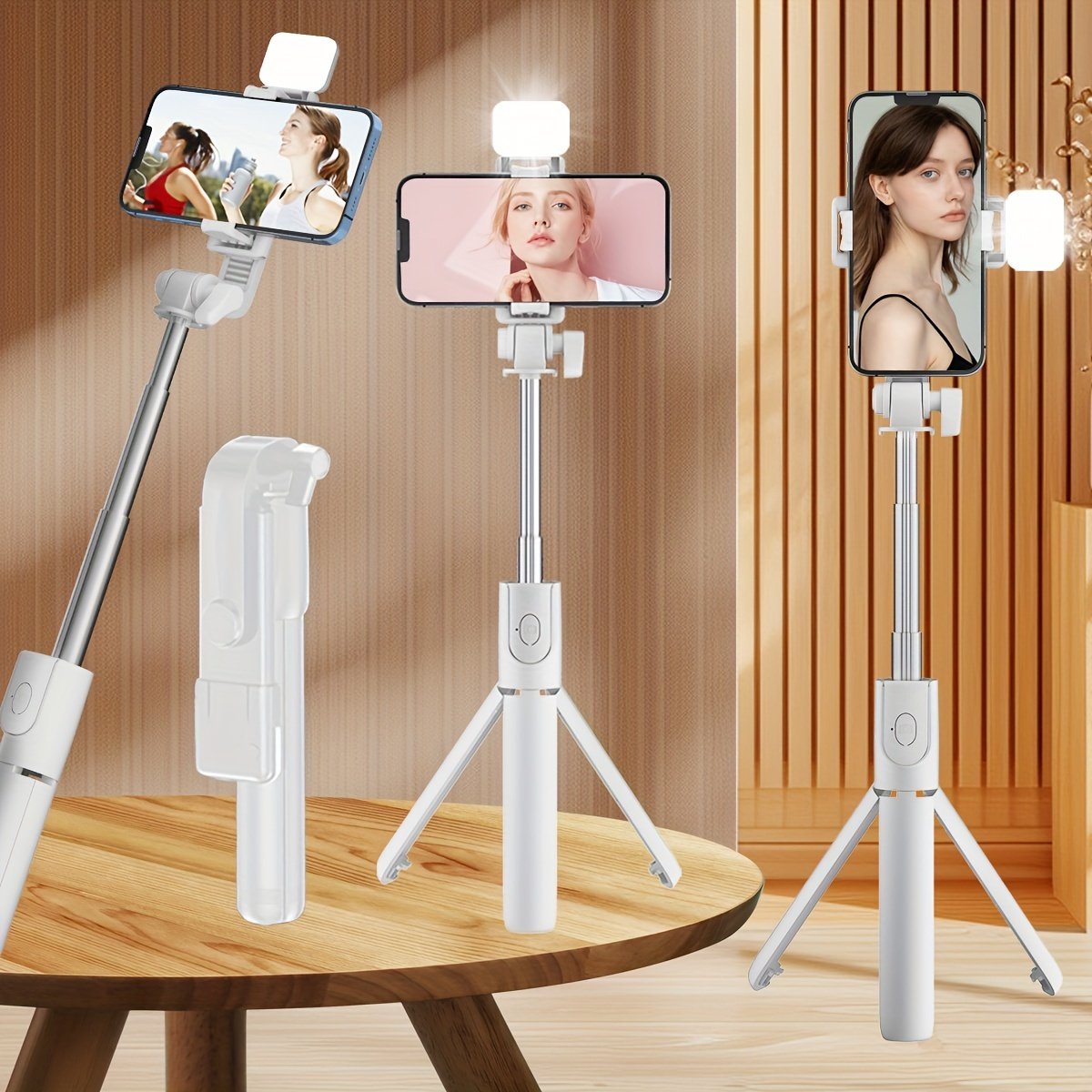 Selfie Stick with Tripod Stand, Portable Wireless Remote Control, 36V Battery Operated, Mini Size for Travel, Essential for Mobile Photography and Videography - Image 3