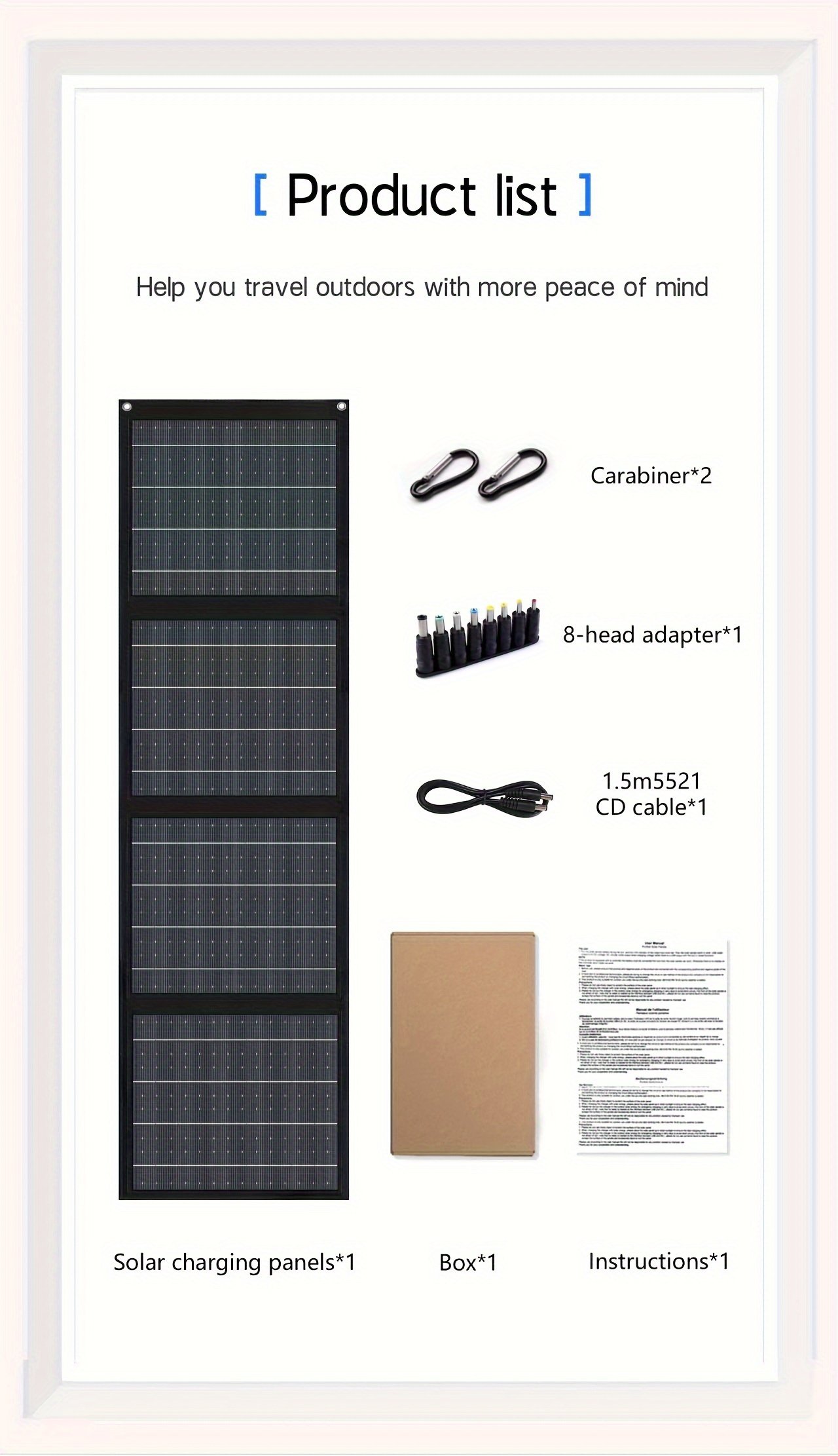 65W Solar Charger - Lightweight, Portable & Foldable with Carabiner Clip for Mobile Phones - Image 10