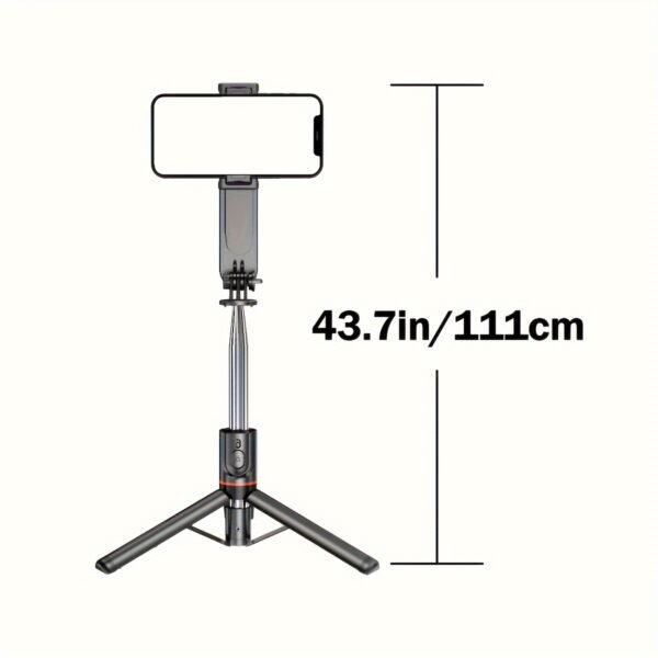 1pc Stainless Steel Selfie Stick with Wireless Remote Fill Light, Battery Powered, ≤36V, Multi-functional Handheld Travel Stand for iPhone/Android, Outdoor Live Photo Shooting, Ideal Gift - Image 8