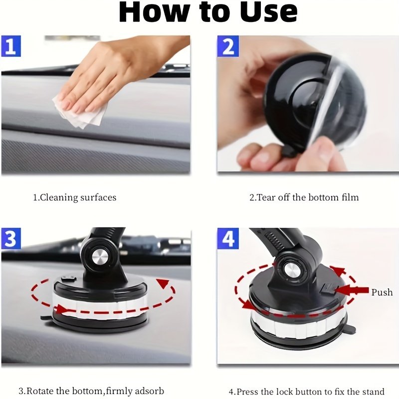 360° Rotatable Car Phone Holder – Adjustable Arm, Vibration-Proof Grip, Heavy-Duty Truck Mount, Washable Sticky Base, ABS Material, Waterproof Multi-Joint Angle Adjustment - Image 7