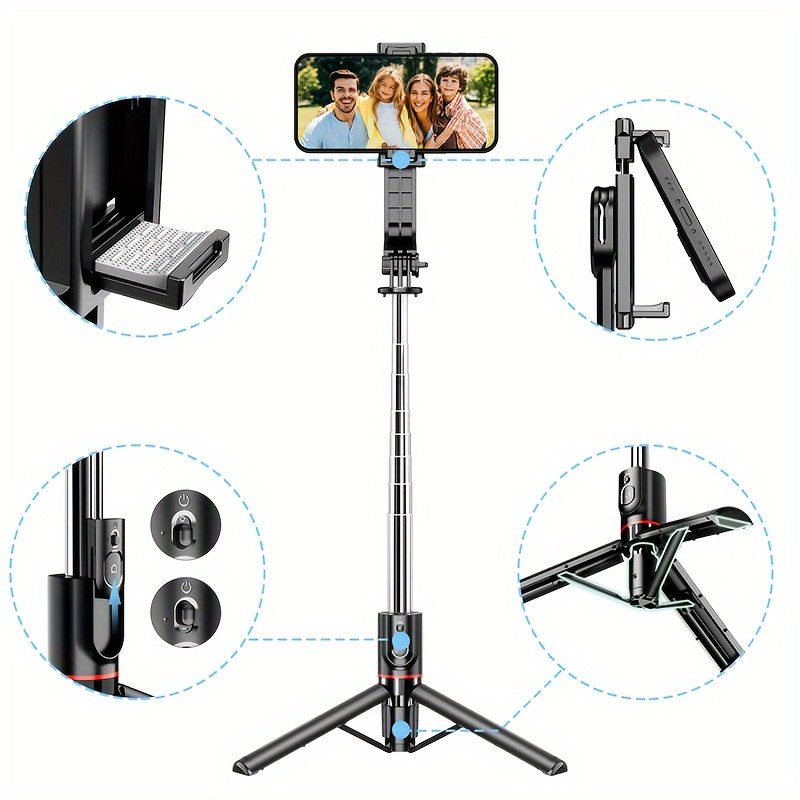 SelfieShow Portable 44-inch Selfie Stick with Wireless Remote, Extendable Smartphone Tripod Stand, 360-Degree Rotation, Compatible with iPhone 13/12/11 Pro/Xs Max/Xr/X/8/7/6 Plus, Android Samsung Phones, Ideal for Christmas, Halloween, Birthday Gifts, Pho - Image 5