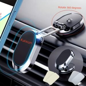 1pc 360 Degree Rotating Magnetic Car Dashboard Mount, Zinc Alloy Universal Adjustable Phone Holder, Ergonomic Memory Foam Wrist Rest, Non-Waterproof, for Office and Gaming