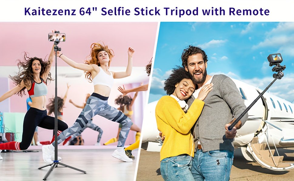 Rubesee 64-Inch Extendable Aluminum Alloy Selfie Stick Tripod, 8-Stage Adjustable Travel Stand with 2-in-1 Phone Clamp, 360° Ball Head for iPhone, Sony, Canon Cameras, Portable Vlogging Tripod - Image 12