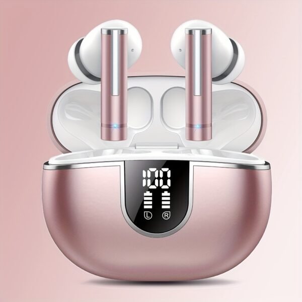 Wireless Earbuds With 40H Playtimes Charge Case, Wireless 5.3 Headphones, Deep Bass, Running Earphones With 4-Mic Clear Call, LED Display, In Ear Headphones For Work/Gym - Image 2